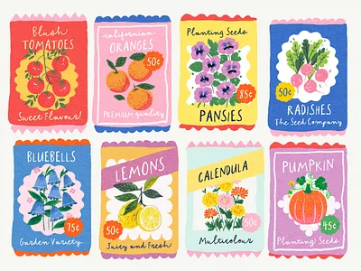 Using the new Everythings Peachy font branding cute illustration font duo fonts food fun fun branding lettering seed packet seeds typeface