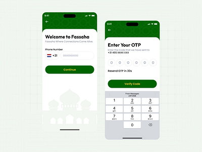 Islamic App | Phone Number Sign-In UI Design mobile app design