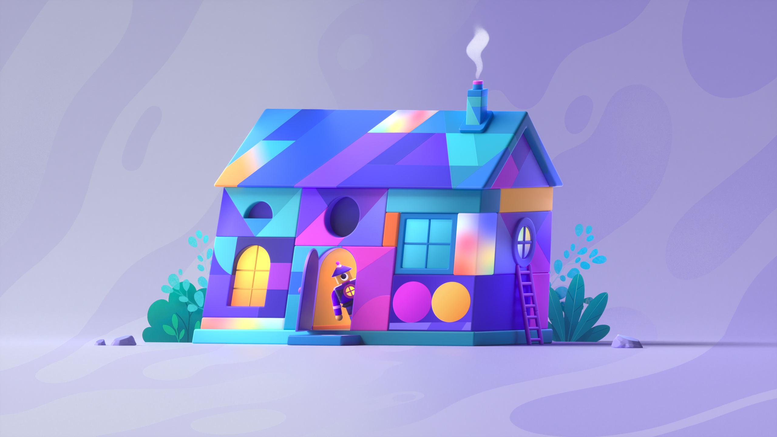 Colorful House 2d 3d colors house illustration shape
