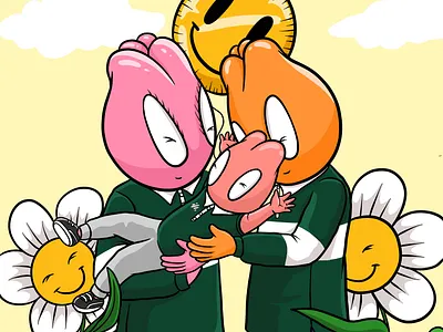 My Universe branding daisie family flower flowers illustration illustroboy illustroboystudio maacot mascot mascotdesign popart smile smile balloon son son of flowki tulip universe warm