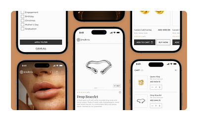 UX/UI for Jewelry Brand with Mobile-First Approach | Masterly 3d cart checkout cro design e commerce graphic design jewelry mobile design mobile first mobile first design navigation responsive design ui uiux uiux design ux web design website website design