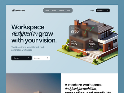 EverVista — Real Estate Investment Platform apartment creative design graphic design hero house investment landingpage minimal modern property proptech realestate ui uidesign ux website