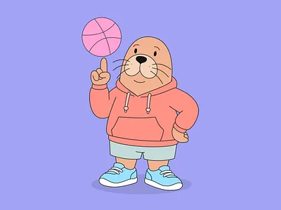 Hello Dribbble! 🏀 branding character design hello hello dribbble illustration marsseal