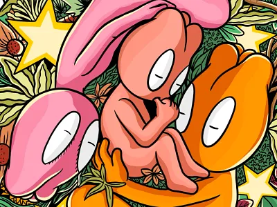 Our Son Shine branding family flower flowers flowki flowra hug illustration illustroboy illustroboystudio light love mascot nature popart son stars warm