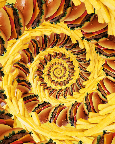 Burger Swirl 3d branding cgi design foreal illustration