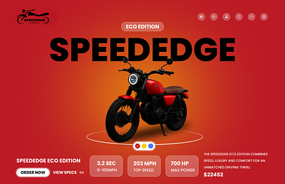 SpeedEdge – Premium Motorbike Landing Page UI automotivedesign landingpage motorbikedesign ui uidesign uxdesign webdesign