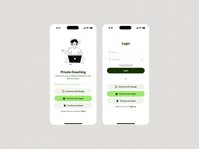 Login and Sign-up Mobile App UI Design create account habit app login mobile app product design sign in signup ui ux designer wellness app
