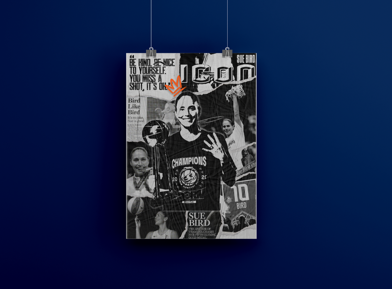 Collage Women's Sports Artwork graphic design megan rapinoe photoshop poster serena williams sue bird wnba womens sports