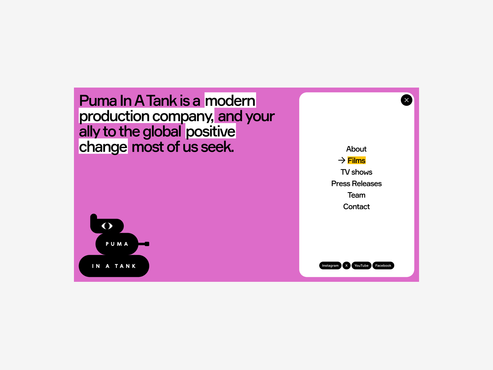 Example of Puma In A Tank