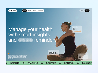 Health Tracking App Landing Page health fitness health tracker healthy mental health sport user interface
