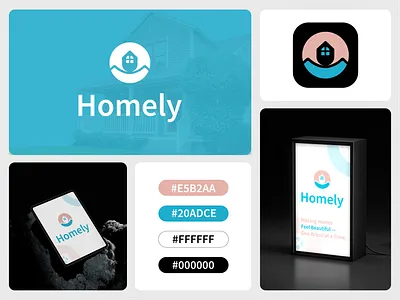 Homely Modern Real Estate Logo app icon app logo brand identity branding design clean logo creative branding home brand home decor brand home inspiration home logo homely homely logo interior logo minimalist logo modern logo professional branding property logo real estate brand real estate logo smart logo