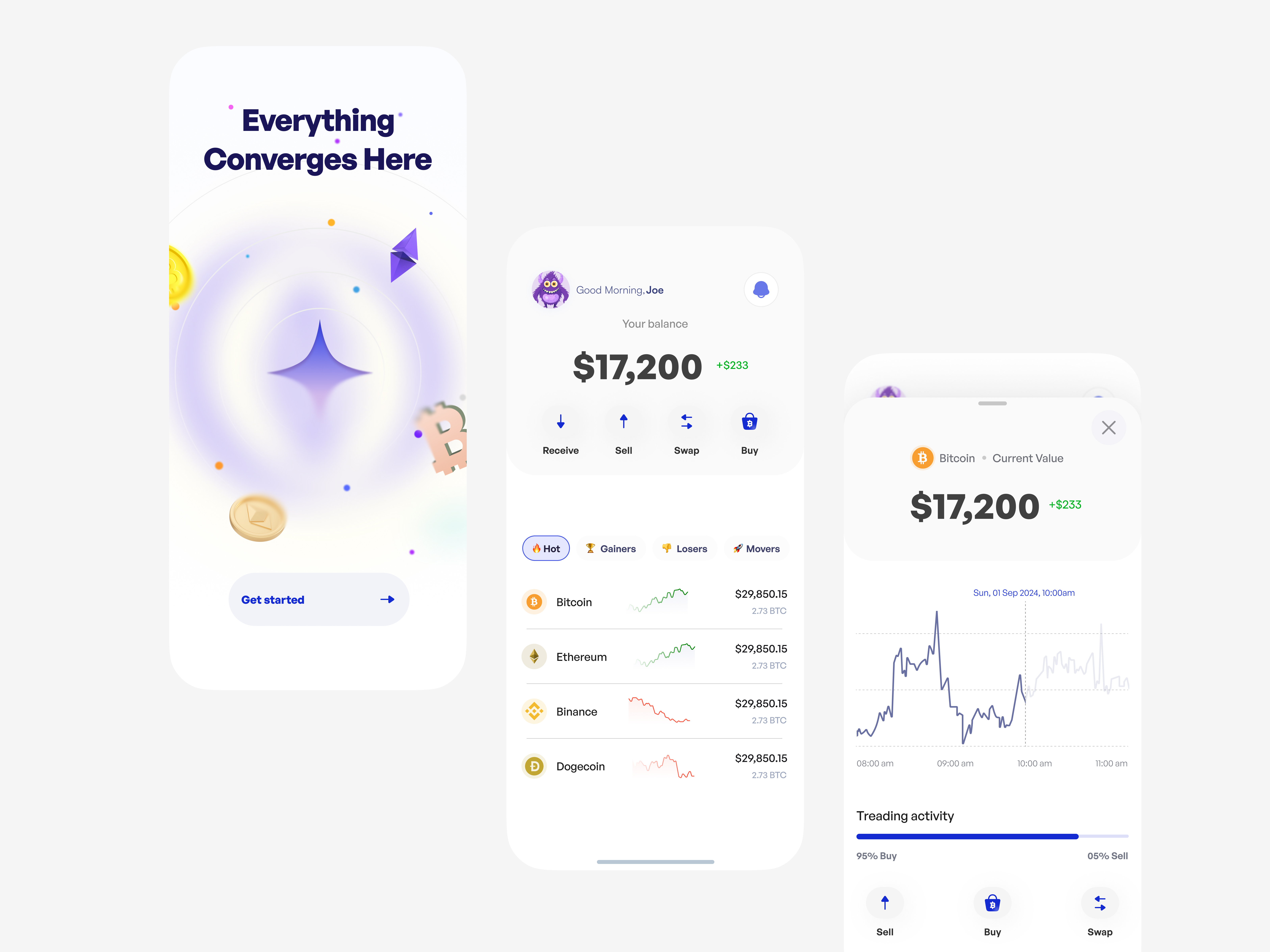 Crypto wallet concept design - v2 banking ui bitcoin clean crypto crypto currency crypto market cryptocurrency cryptoui cryptowallet digital currency finance fintech minimal mobile app soft virtual