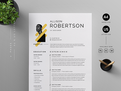 Resume/CV branding cover letter cv template design graphic design illustration print professional resume ui us letter vector word