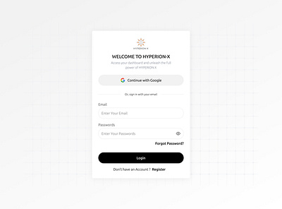 🧩 Dashboard Login Screen – Modern UI Design ui design