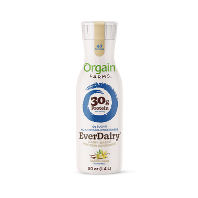 Orgain Protein Milk - Packaging Design Concept 3d mockup beverage branding dairy drink food gourmet graphic design illustration label logo milk natural orgain packaging premium protein vanilla