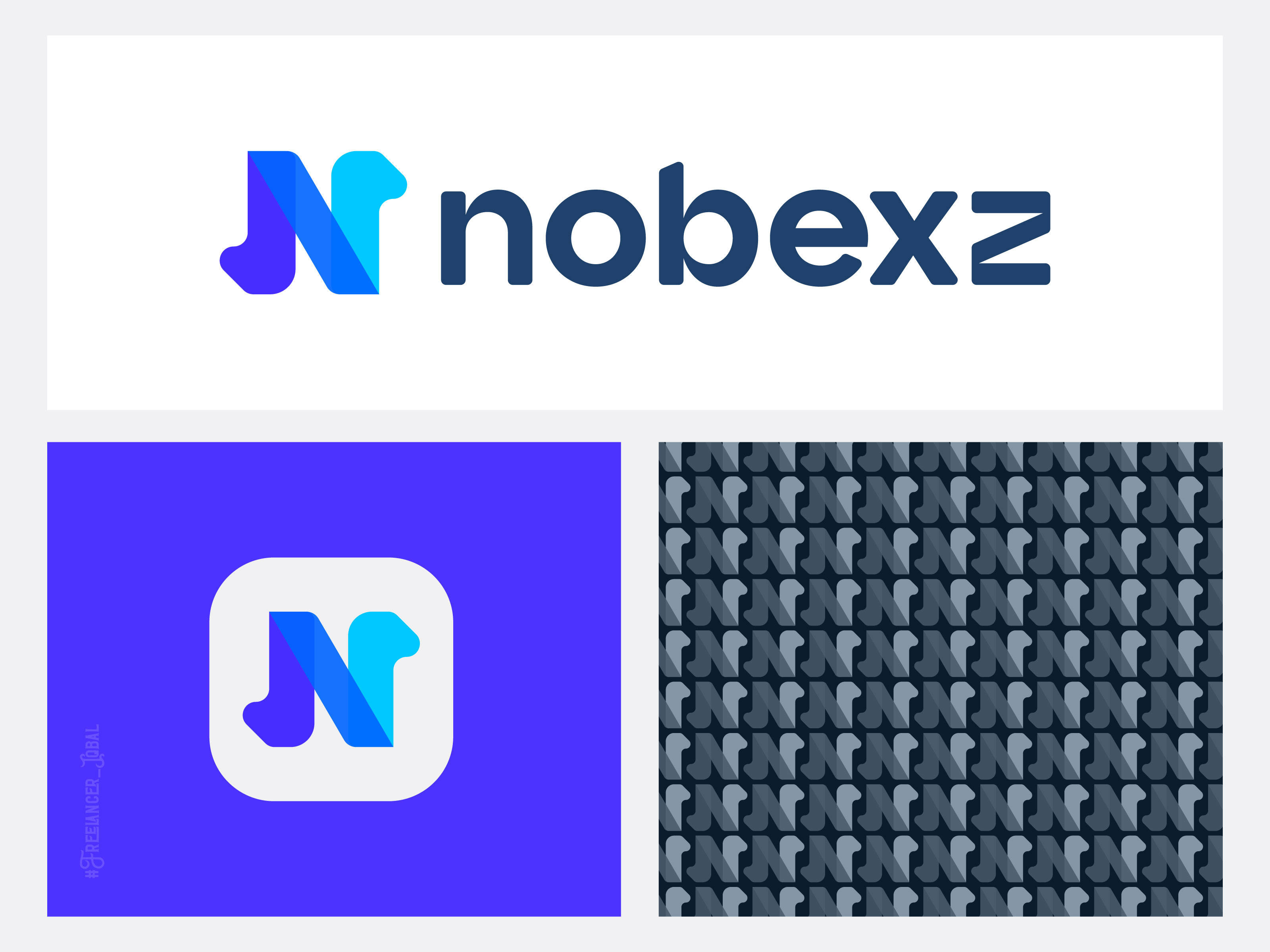 Example of Nobexz Logo Design | N Logo Design | Modern Letter Logo Design