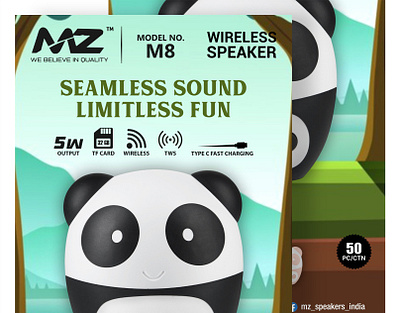 MZ M8 Panda Speaker Poster Design ads design creative design design graphic design marketing design modern poster design