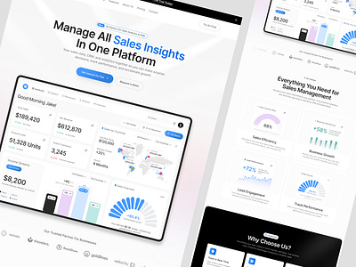 Mavrin Sales Analytics CRM Platform UI/UX branding clean design home page illustration landing page ui uiux web design website