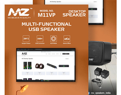 MZ M11VP – Multi-Functional USB Desktop Speaker advertising creative poster graphic design marketing new design poster design