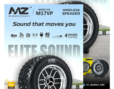 MZ Wireless Speaker Advertising Poster ads design creative poster design graphic design marketing design modern design poster design