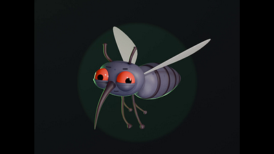 Mosquito Animated Character 3d animated animation blender character fly flying illustration mascot model mosquito