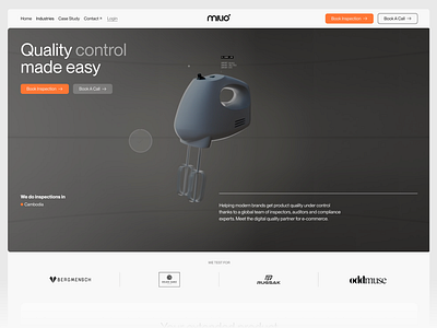 Homepage for Milio 🌍 Quality Control Made Easy animation branding design figma geexweb graphic design hero section homepage landing page modern ui design ui ux design website design
