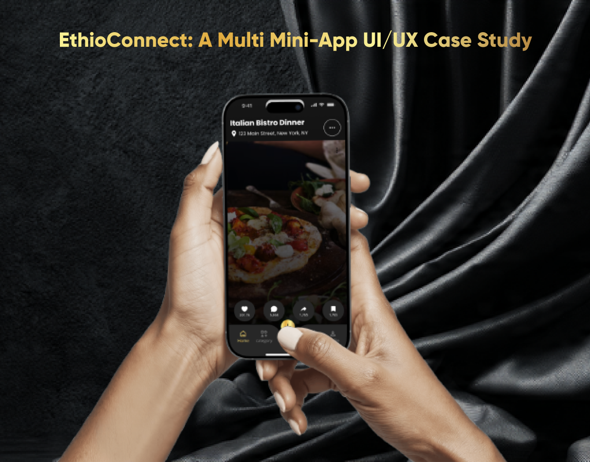 EthioConnect: A Multi Mini-App UI/UX Case Study ethiopian app figma app mobile app design multi app multi mini app prototype wireframe