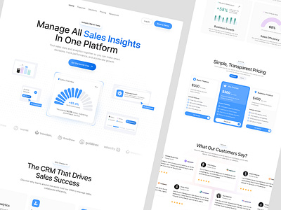 Mavrin | Sales Analytics CRM Platform branding clean design home page illustration landing page ui uiux web design website
