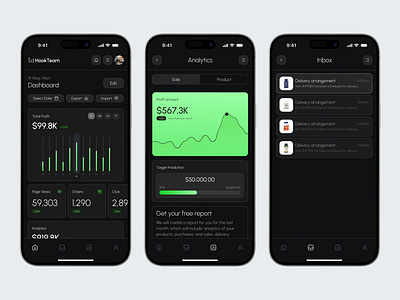 ⬆️Business Analytics and Communication App UI interactive design ui