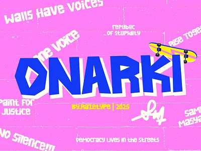 ONARKI FONT bold brand identity branding contemporary corporate expressive font fonts graffiti graphic design headline lettering logo type modern poster street street art type design typography urban