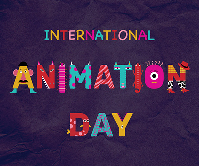 International Animation Day animation animation day art cartoon celebration design digital art digital illustration drawing for children illustration illustrator postcard