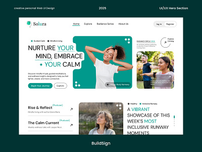 Wellness & Mindfulness Website UI Design buildsign calm design clean ui figma design health wellness design landing page lifestyle website meditation app ui mindfulness ui minimal web design modern website nature inspired design product design responsive web soft color palette ui inspiration ui ux design web design wellness platform wellness website