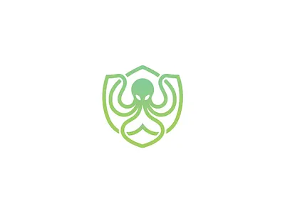 Octopus shield logo available for sale animal app icon brand mark businesslogo eco green innovative logo ocean octopus portection sea shield technology logo