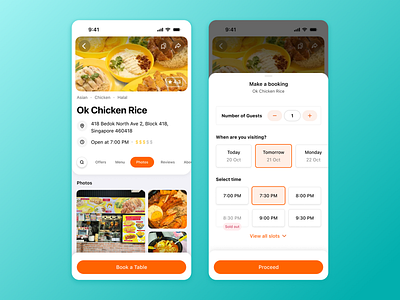 Book reservation - zlurp ai interface design mobile design product product design