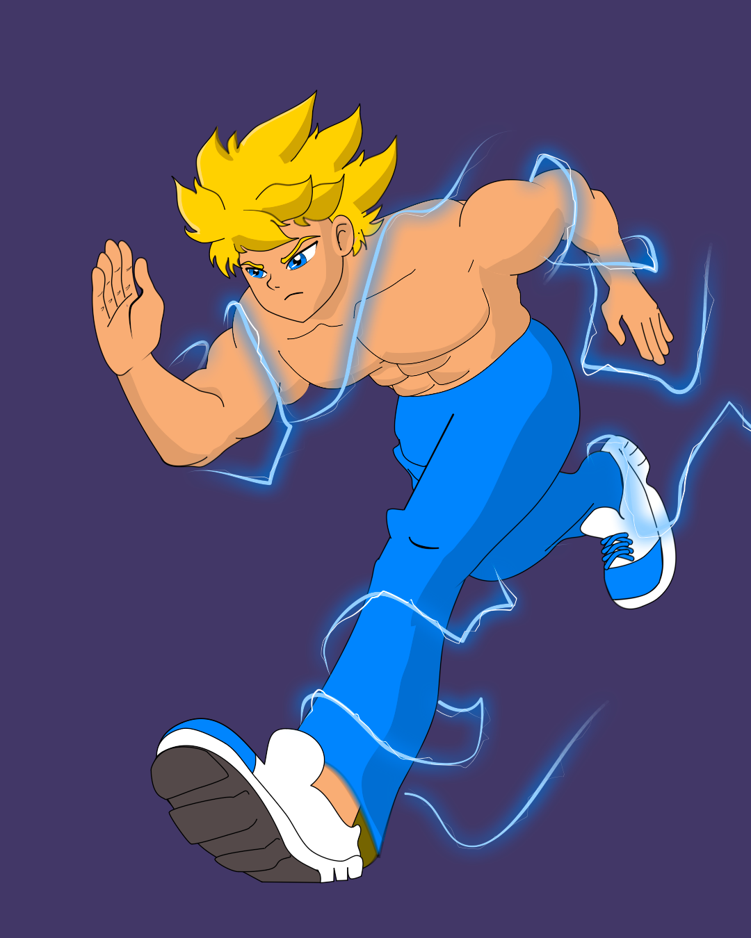 ALBA RQ - Fastest Kid in The Block 2d animation anime branding cartoon fast japan krita lightning moho motion graphics running superhero xppen