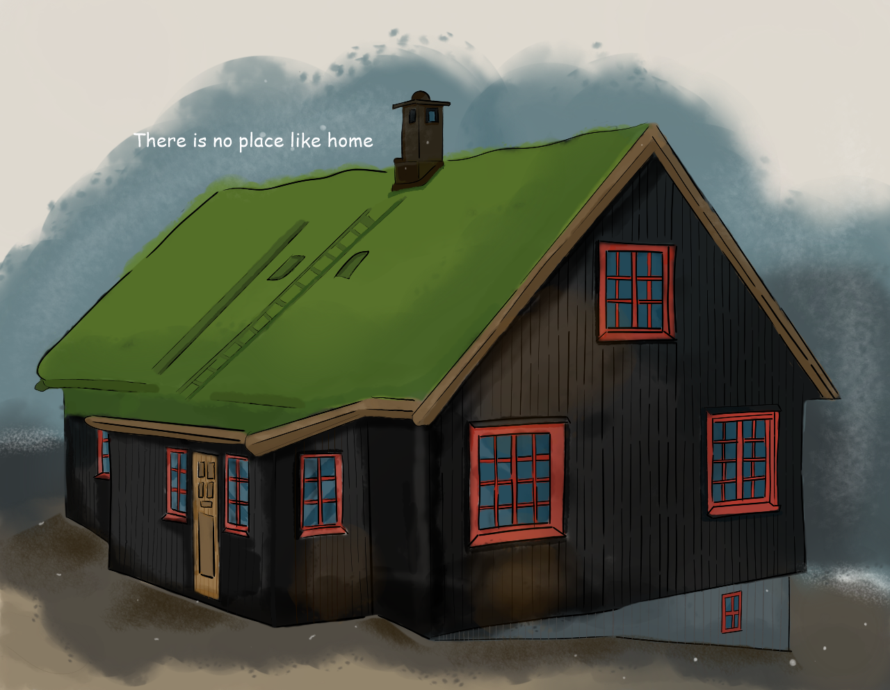 Watercolor SketchBook Illustration Home illustration