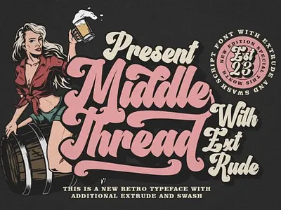Middle Thread Font apparel fonts beauty fonts birthday cards fonts bold bold charm branding fonts design font illustration middle thread font old font oldiest font retro font typeface vintage vintage font