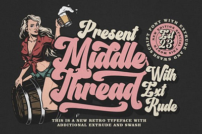 Middle Thread Font apparel fonts beauty fonts birthday cards fonts bold bold charm branding fonts design font illustration middle thread font old font oldiest font retro font typeface vintage vintage font
