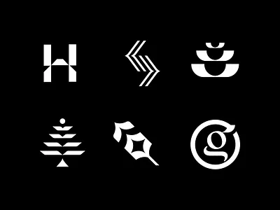 Logo Portfolio 2025 black branding bw design geometric graphic design icon logo mark portfolio set symbol vector white