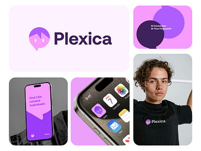 Plexica – AI-Powered Social Discovery for Effortless Connections ai assistant ai bot ai community ai social platform app icon artificial intelligence assitant logo branding chatbot logo human ai logo identity design logo logodesign mascot minimal modern logo playful social discovery software symbol