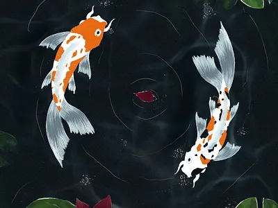 The Koi Pond | Illustration graphic design illustration