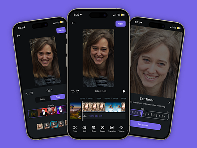 App video editor adventure android app app branding dark theme design graphic design illustration ios app logo mobile editor ui uxdesign vector video