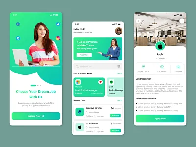 Job Finder App Design find job app interface design job app job apply app job find app ui job find app ux job finder app job finder app design job finder app uiux job search job search app design job search app uiux landing page landing page uiux search app search job app ui uiux uiux design ux
