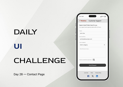 Daily UI · Challenge 28: Contact Page contact page dailyui design ui