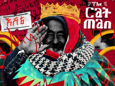 The Cat Man Eshete african art afrofuturist black art brutalist poster design cat lover documentary ethiopia ethiopian graphics designer habesha art neo expressionism poster design tesfa gebremariam tesfa gebremariyam the cat man eshete