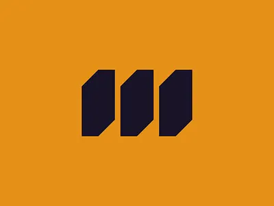 Construction Logo 3 3d branding build building geometric identity isometric logo mark parallel planes side by side three