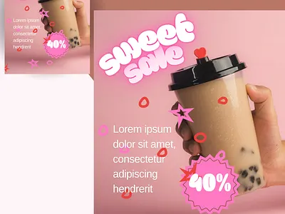 Sweet Sale canva coffee coffee shop content creator content design design drink facebook ad facebook post freelancer graphic design instagram feed instagram post marketing sale social media social media marketing social media post sweet twitter post