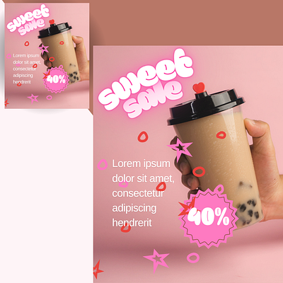 Sweet Sale canva coffee coffee shop content creator content design design drink facebook ad facebook post freelancer graphic design instagram feed instagram post marketing sale social media social media marketing social media post sweet twitter post