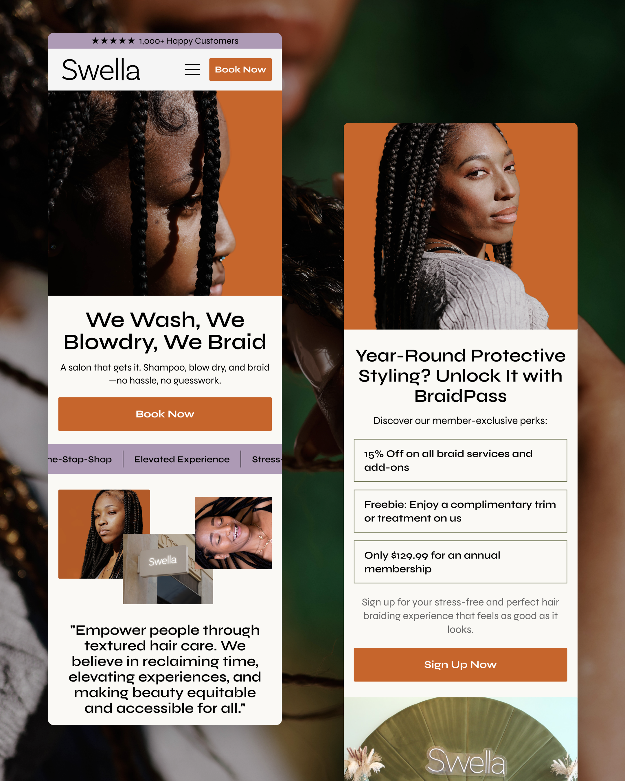 Swella: Homepage Design