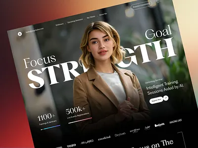 Motivational Speaker & Corporate Trainer Website corporate corporate trainer expert header homepage landing page lawyer minimal motivational speaker personal personal brand personal website portfolio professional professional website speaker strategist trainer web design website